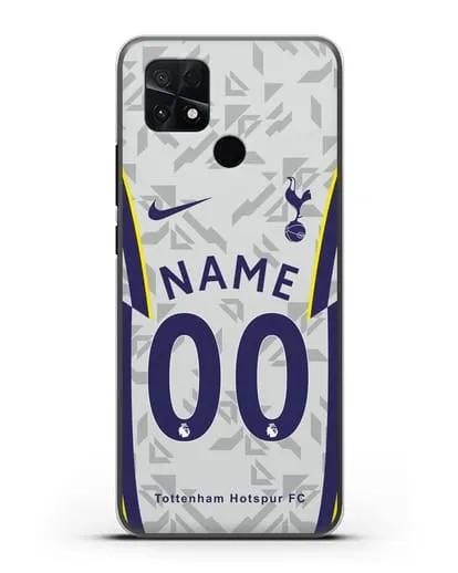 Именной чехол ФК Тоттенхэм с фамилией и номером (сезон 2020-2021) домашняя форма силиконовый для Xiaomi Poco C40