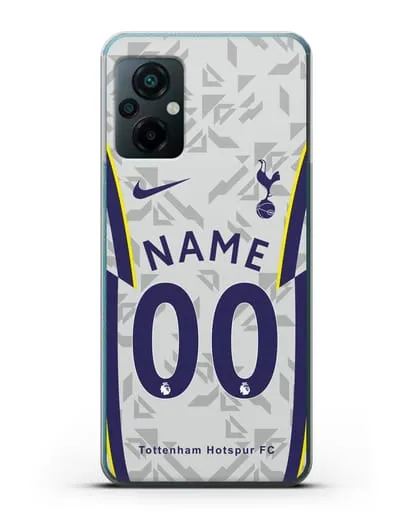 Именной чехол ФК Тоттенхэм с фамилией и номером (сезон 2020-2021) домашняя форма силиконовый для Xiaomi Poco M5