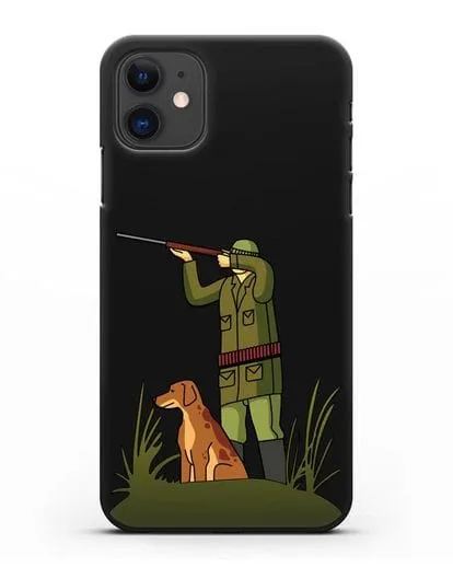 Чехол с иллюстрацией Охотник и собака силиконовый для iPhone 11