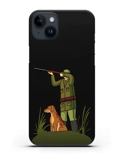 Чехол с иллюстрацией Охотник и собака силиконовый для iPhone 14 Plus