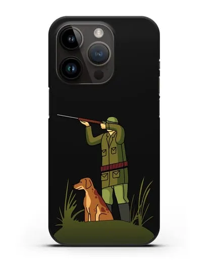 Чехол с иллюстрацией Охотник и собака силиконовый для iPhone 14 Pro