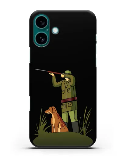 Чехол с иллюстрацией Охотник и собака силиконовый для iPhone 16 Plus