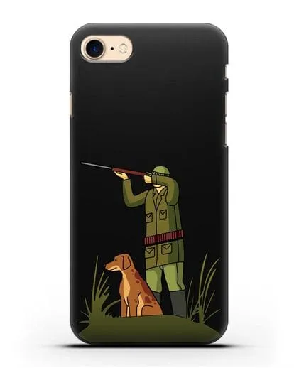 Чехол с иллюстрацией Охотник и собака силиконовый для iPhone 8