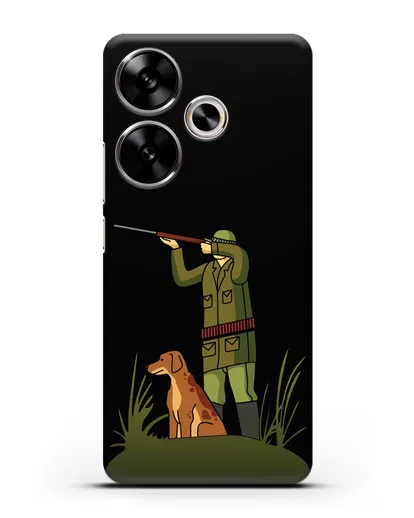 Чехол с иллюстрацией Охотник и собака силиконовый для Xiaomi Poco F6