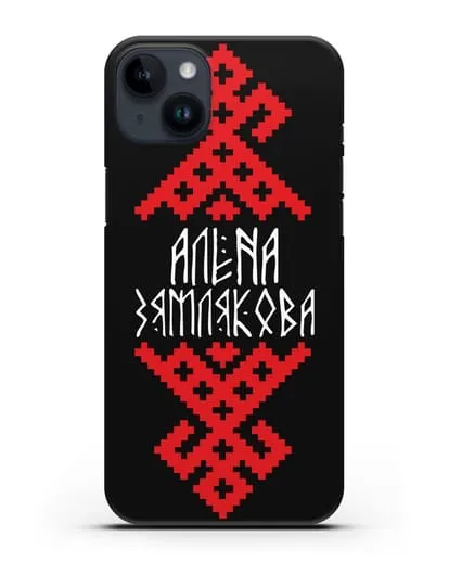 Именной чехол с женским символом с именем, фамилией силиконовый для iPhone 14 Plus