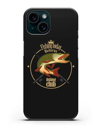 Чехол с логотипом Fishing today Belarus силиконовый для iPhone 15