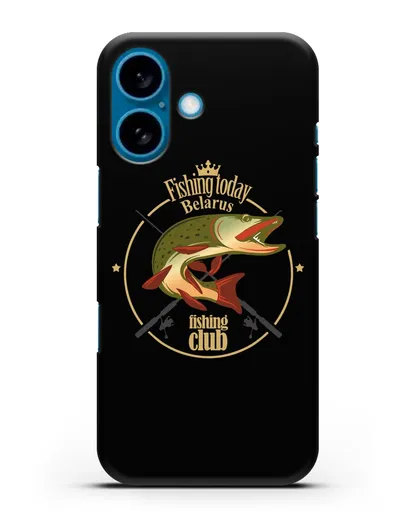Чехол с логотипом Fishing today Belarus силиконовый для iPhone 16