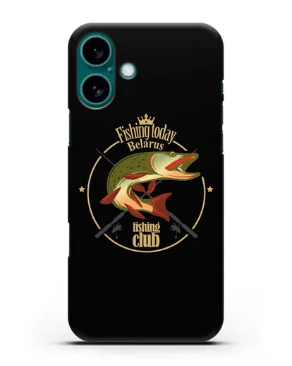 Чехол с логотипом Fishing today Belarus силиконовый для iPhone 16 Plus