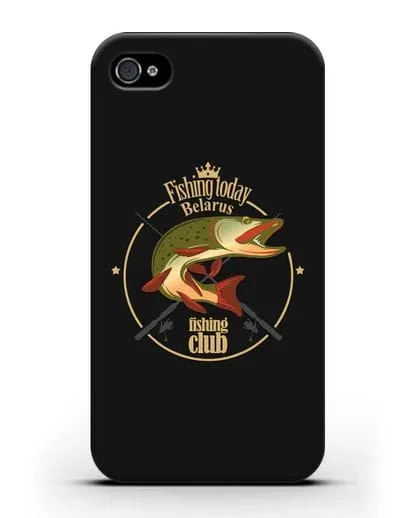 Чехол с логотипом Fishing today Belarus силиконовый для iPhone 4/4s