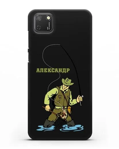 Именной чехол с иллюстрацией рыбака силиконовый для Honor 9S