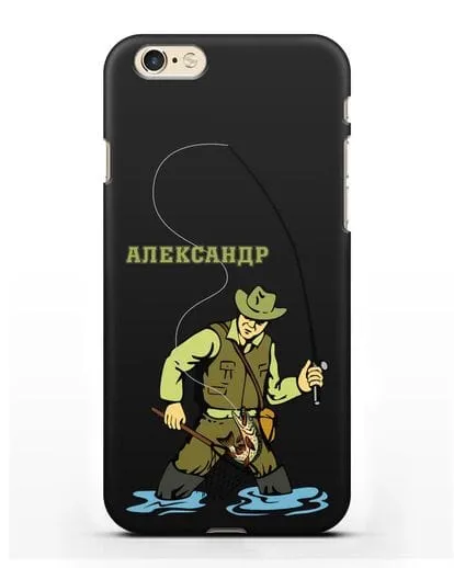 Именной чехол с иллюстрацией рыбака силиконовый для iPhone 6