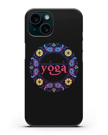 Чехол с надписью Yoga силиконовый для iPhone 15
