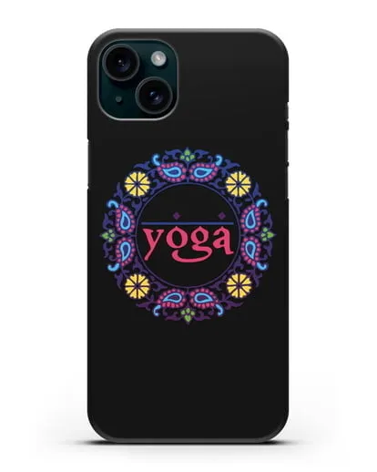 Чехол с надписью Yoga силиконовый для iPhone 15 Plus