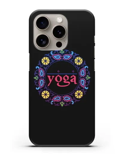 Чехол с надписью Yoga силиконовый для iPhone 15 Pro