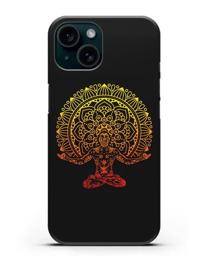 Чехол Мужская мандала силиконовый для iPhone 15
