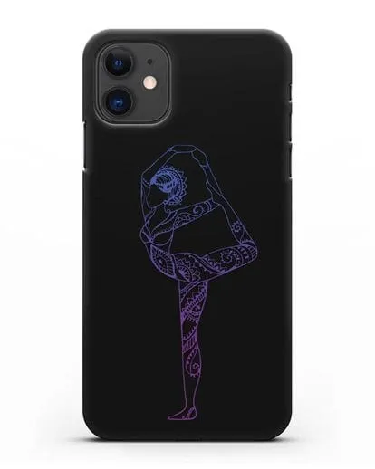 Чехол Девушка в позе лотоса силиконовый для iPhone 11