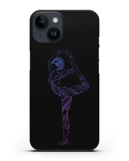 Чехол Девушка в позе лотоса силиконовый для iPhone 14