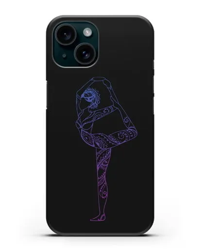 Чехол Девушка в позе лотоса силиконовый для iPhone 15