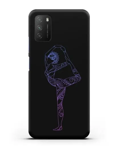 Чехол Девушка в позе лотоса силиконовый для Xiaomi Poco M3