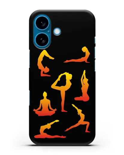 Чехол со стикерами Йога асаны силиконовый для iPhone 16