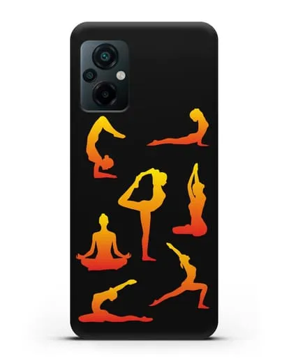 Чехол со стикерами Йога асаны силиконовый для Xiaomi Poco M5