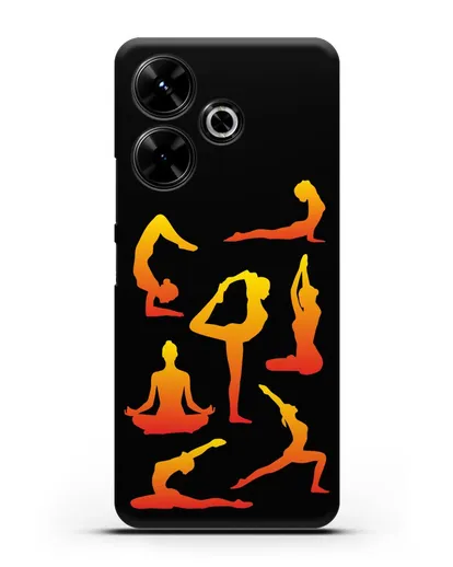 Чехол со стикерами Йога асаны силиконовый для Xiaomi Poco M6