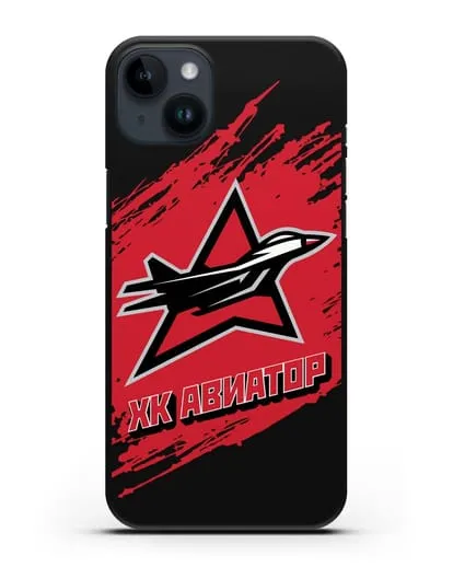 Чехол с надписью ХК Авиатор силиконовый для iPhone 14 Plus