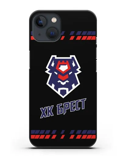 Чеxол с логотипом ХК Брест силиконовый для iPhone 13 Mini