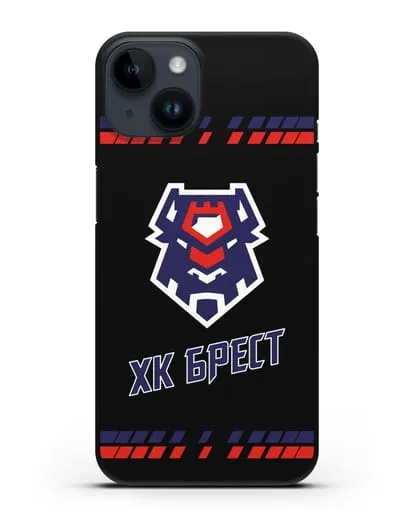 Чеxол с логотипом ХК Брест силиконовый для iPhone 14