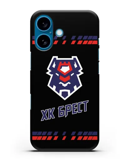 Чеxол с логотипом ХК Брест силиконовый для iPhone 16