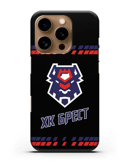 Чеxол с логотипом ХК Брест силиконовый для iPhone 16 Pro