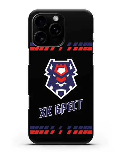 Чеxол с логотипом ХК Брест силиконовый для iPhone 16 Pro Max