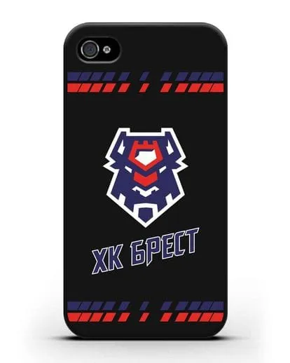 Чеxол с логотипом ХК Брест силиконовый для iPhone 4/4s