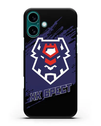 Чехол с надписью ХК Брест силиконовый для iPhone 16 Plus