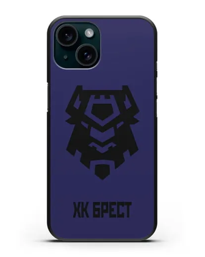Чехол с эмблемой ХК Брест силиконовый для iPhone 15