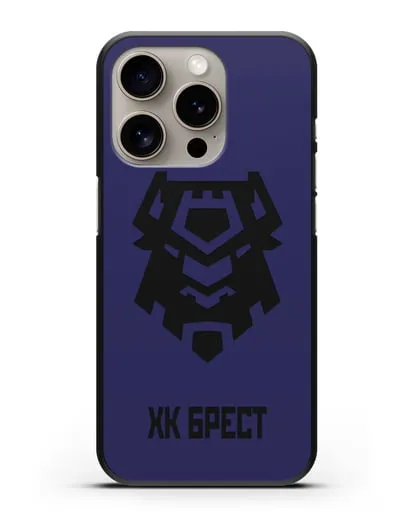 Чехол с эмблемой ХК Брест силиконовый для iPhone 15 Pro