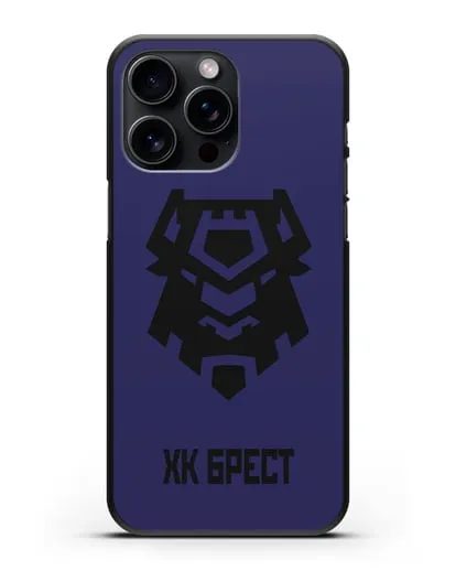 Чехол с эмблемой ХК Брест силиконовый для iPhone 15 Pro Max