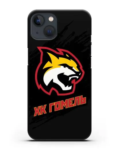 Чехол ХК Гомель с изображением рыси силиконовый для iPhone 13