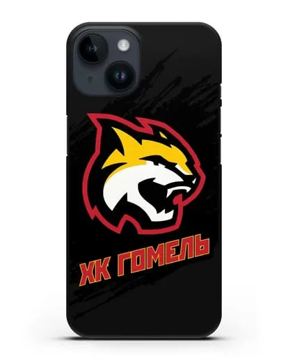 Чехол ХК Гомель с изображением рыси силиконовый для iPhone 14