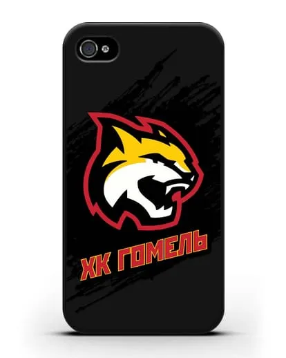 Чехол ХК Гомель с изображением рыси силиконовый для iPhone 4/4s