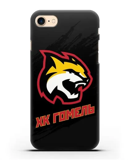 Чехол ХК Гомель с изображением рыси силиконовый для iPhone 8