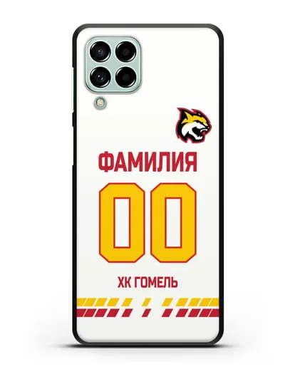 Чехол ХК Гомель с фамилией и номером (сезон 2019-2020) красная форма силиконовый для Samsung Galaxy M53 [SM-M536]