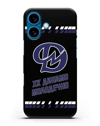 Чеxол с логотипом ХК Динамо-Молодечно силиконовый для iPhone 16