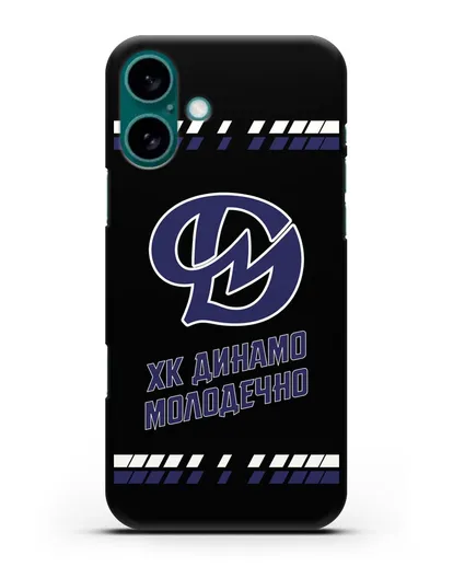 Чеxол с логотипом ХК Динамо-Молодечно силиконовый для iPhone 16 Plus