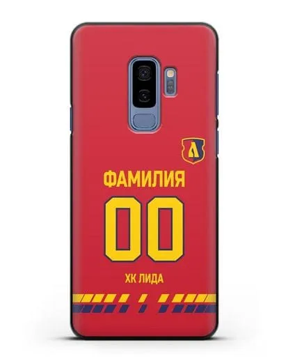 Чехол ХК Лида с фамилией и номером (сезон 2019-2020) красная форма силиконовый для Samsung Galaxy S9 Plus [SM-G965F]