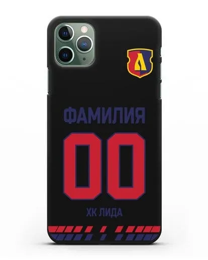 Чехол ХК Лида с фамилией и номером (сезон 2019-2020) белая форма силиконовый для iPhone 11 Pro Max