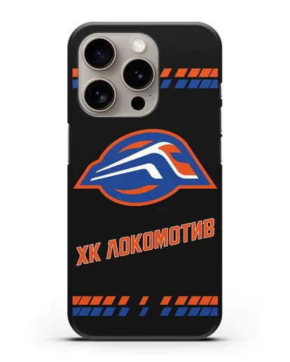 Чеxол с логотипом ХК Локомотив-Орша силиконовый для iPhone 15 Pro