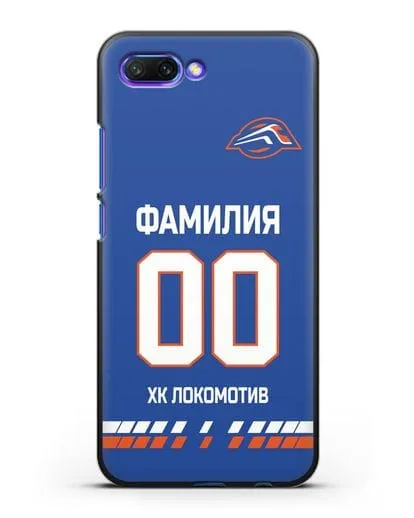 Чехол ХК Локомотив-Орша с фамилией и номером (сезон 2019-2020) синяя форма силиконовый для Honor 10