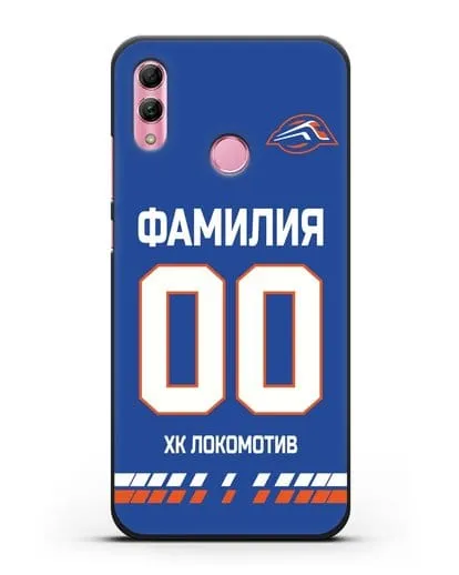 Чехол ХК Локомотив-Орша с фамилией и номером (сезон 2019-2020) синяя форма силиконовый для Honor 10 Lite