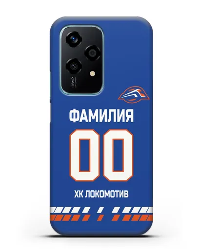 Чехол ХК Локомотив-Орша с фамилией и номером (сезон 2019-2020) синяя форма силиконовый для Honor 200 Lite